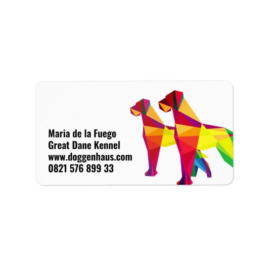 Abstracte grote hond Great Dane Etiket (Voorkant)