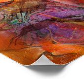 Abstracte grotschildering - rechthoekig Poster (Hoek)