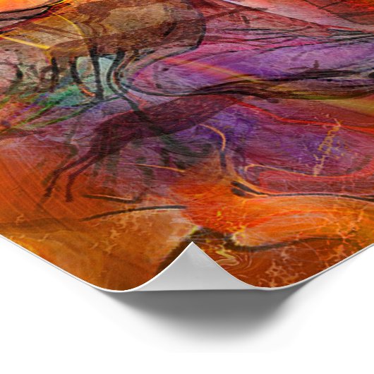 Abstracte grotschildering - rechthoekig Poster (Hoek)