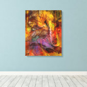 Abstracte grotschildering - rechthoekige canvas ku (Insitu (Houten vloer))