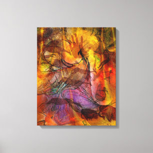 Abstracte grotschildering - rechthoekige canvas ku afdruk
