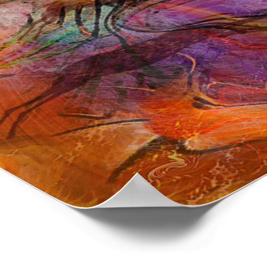 Abstracte grotschildering - vierkant Poster (Hoek)