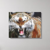 Abstracte Growling Tiger Wrapped Canvas (Voorkant)