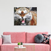 Abstracte Growling Tiger Wrapped Canvas Afdruk (Insitu (Woonkamer))