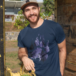 Abstracte Grunge Blauwe Grizzly Beer Paw Claw T-shirt