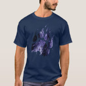 Abstracte Grunge Blauwe Grizzly Beer Paw Claw T-shirt (Voorkant)