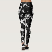 Abstracte Grunge Marble - Black and White Collecti Leggings (Achterkant)