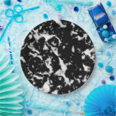 Abstracte Grunge Marble - zwart en wit Papieren Bordje (Feest)