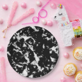 Abstracte Grunge Marble - zwart en wit Papieren Bordje (Feest)