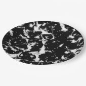 Abstracte Grunge Marble - zwart en wit Papieren Bordje (Gekanteld)