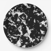 Abstracte Grunge Marble - zwart en wit Papieren Bordje (Voorkant)