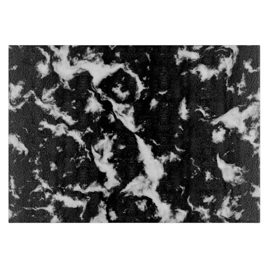 Abstracte Grunge Marble - zwart en wit Snijplank (Voorkant)