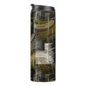 Abstracte grunge, monochroom bruin thermosbeker (Geroteerd rechts)