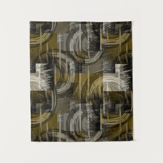 Abstracte grunge, monochroom bruin wandkleed (Voorkant)
