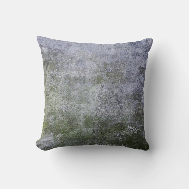 Abstracte Grunge Moss Covered Concrete Wandtextuur Kussen (Voorkant)