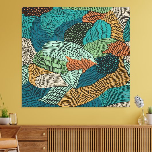 Abstracte Grunge: naadloos patroonontwerp. Canvas Afdruk (Insitu (Woonkamer))