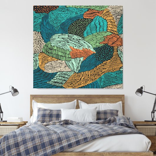 Abstracte Grunge: naadloos patroonontwerp. Canvas Afdruk (Insitu (Slaapkamer))