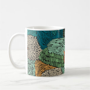 Abstracte Grunge: naadloos patroonontwerp. Koffiemok