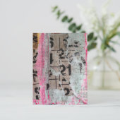 Abstracte Grunge Nummers mixed media collage Briefkaart (Staand voorkant)