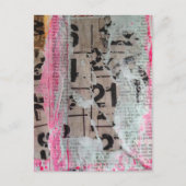 Abstracte Grunge Nummers mixed media collage Briefkaart (Voorkant)