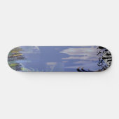 Abstracte Grunge Paint Drip Blue Cool Tones Persoonlijk Skateboard (Horizontaal)