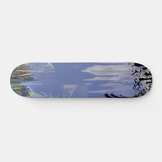 Abstracte Grunge Paint Drip Blue Cool Tones Persoonlijk Skateboard (Horizontaal)