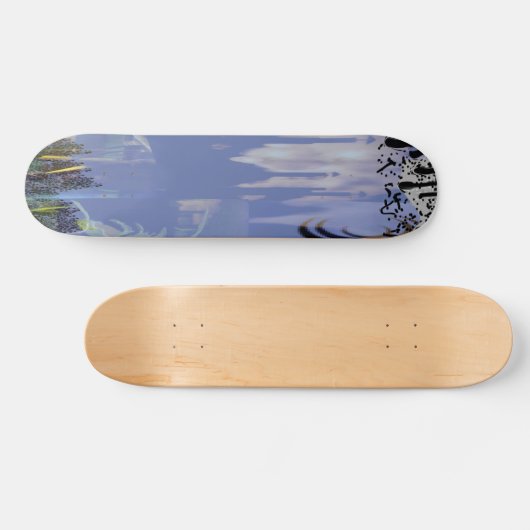 Abstracte Grunge Paint Drip Blue Cool Tones Persoonlijk Skateboard (Horizontaal)