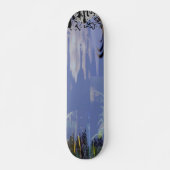 Abstracte Grunge Paint Drip Blue Cool Tones Persoonlijk Skateboard (Voorkant)