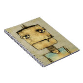 Abstracte Grunge Robot Face Notitieboek (Rechterzijde)