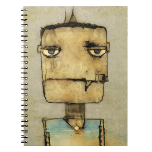Abstracte Grunge Robot Face Notitieboek (Voorkant)