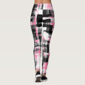 Abstracte Grunge Roze Wit en Zwart Leggings (Achterkant)
