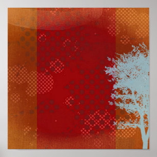 Abstracte Grunge Tree Canvas afdrukken Poster