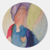 Abstracte Guardian Angel Round Sticker (Voorkant)