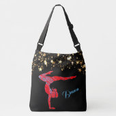 Abstracte Gymnast Gold Stars Gepersonaliseerd Tas (Voorkant)