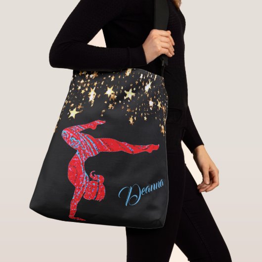 Abstracte Gymnast Gold Stars Gepersonaliseerd Tas (Dichtbij)