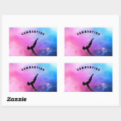 Abstracte gymnastiek rechthoekige sticker (Vel)