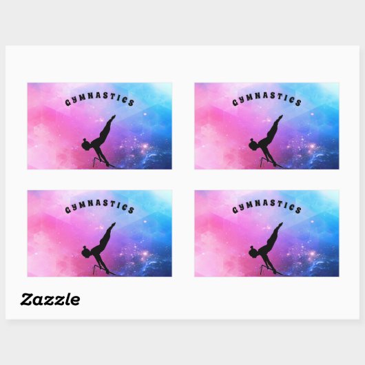 Abstracte gymnastiek rechthoekige sticker (Vel)