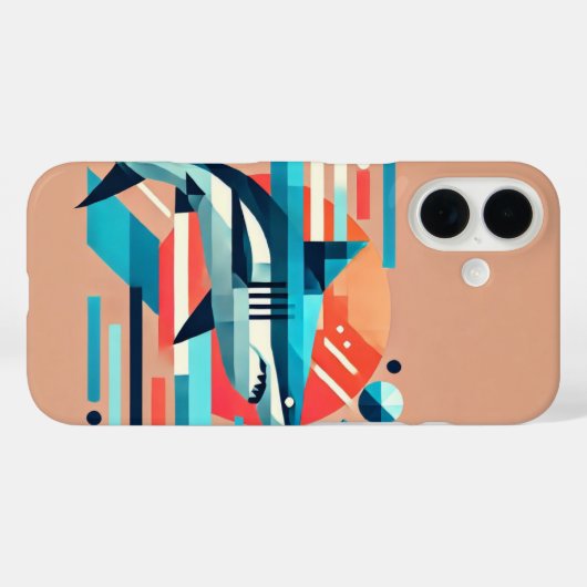 Abstracte haaiensamenstelling Case-Mate iPhone case (Achterkant (horizontaal))