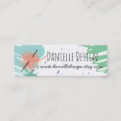 Abstracte haakhaken, kleurig, van garen mini visitekaartje (Voorkant)