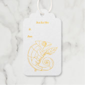 Abstracte hagedis met goudcontour op Leaf Cadeaulabels (Voorkant)