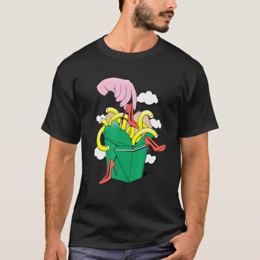 Abstracte hakken in doosontwerp t-shirt (Voorkant)