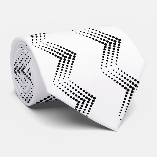 Abstracte halftoondubbelzigzag Chevron Stropdas (Opgerold)