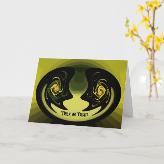 Abstracte Halloween Kaart #1 (Gele Bloem)