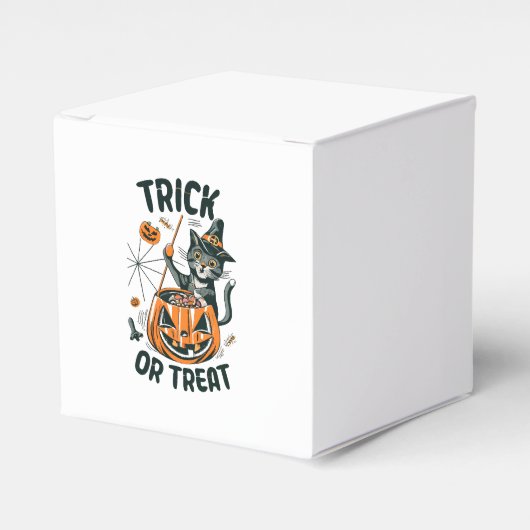 Abstracte Halloween Kat Bedankdoosjes (Voorkant Zijde)