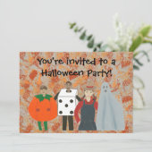 Abstracte Halloween Kostuum Party Uitnodigingen (Staand voorkant)