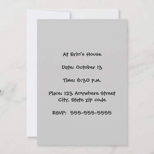 Abstracte Halloween Kostuum Party Uitnodigingen (Achterkant)