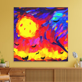 Abstracte Halloween nacht Canvas Afdruk