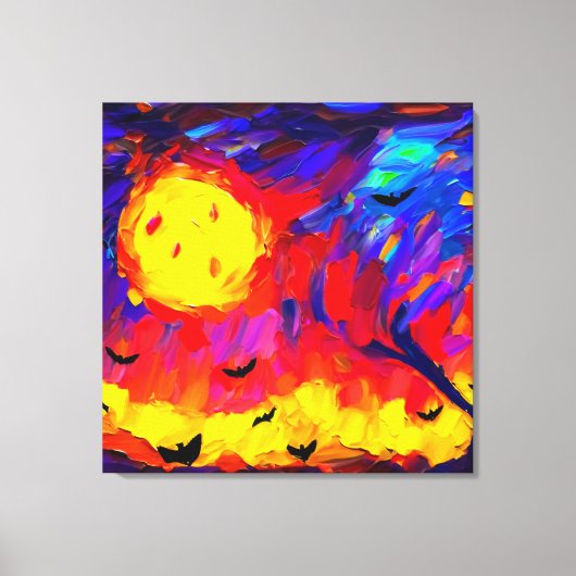 Abstracte Halloween nacht Canvas Afdruk (Voorkant)