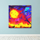 Abstracte Halloween nacht Canvas Afdruk (Insitu (Houten vloer))