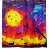 Abstracte Halloween nacht Douchegordijn (Voorkant)